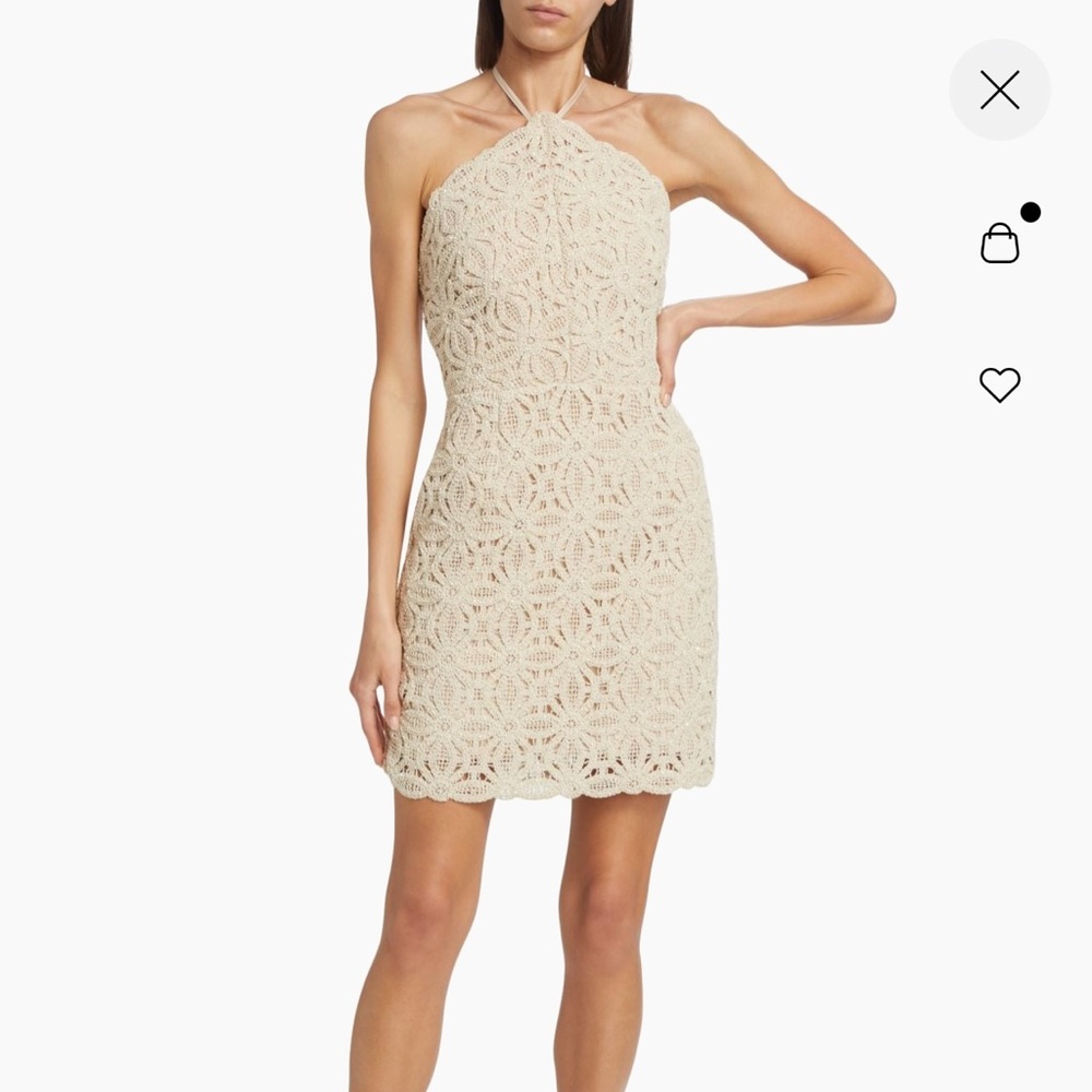 Milly Celeste crochet Cream Lace Halter Dress